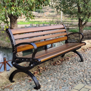 Banco de Exterior de Madera Compuesta y Hierro Fundido, Ecológico, Resistente, Antioxidante y Anticorrosivo, para Parque o Jardín - Product Image 3