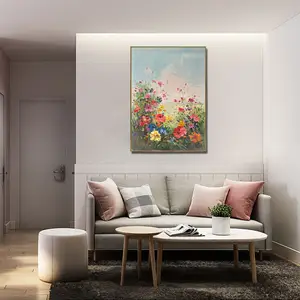 Art moderne original Décoration murale florale Belle huile sur toile peinte à la main Fleur Design Art mural populaire