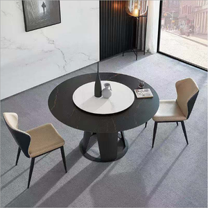 Tables à manger pliantes en marbre de petite taille, Esstisch Marmor <span class=keywords><strong>Table</strong></span> Salle à Manger, <span class=keywords><strong>table</strong></span> ronde pivotante en marbre, design moderne - Product Image 4