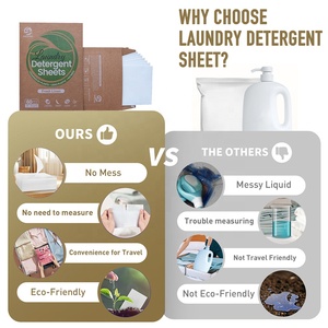 Détergent hypoallergénique facile à dissoudre, comprimés à lessive, détergent puissant pour un nettoyage en profondeur, feuilles à lessive pour machine à laver - Product Image 6