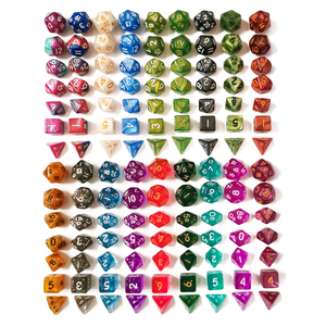 مجموعة نرد لعبة متعددة السطوح بلاستيكية ملونة مخصصة لـ DND أو RPG - Product Image 2