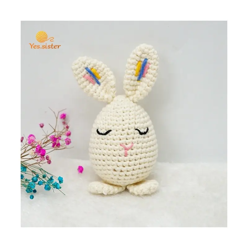 Amigurumi Speelgoed Handgemaakte Mini Pluche Gehaakte Konijnen Ei Jacht Konijnenvormige Paaseieren