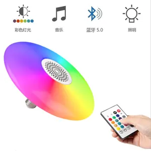 LANYA LED Music lampadina RGB cambia colore telecomando altoparlante Audio Stereo Wireless luce colorata