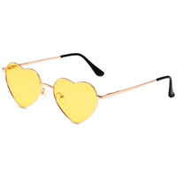 Lunettes de soleil polarisées pour femmes Mode coeur Lovely Style Metal Frame UV400 Protection Lens shades