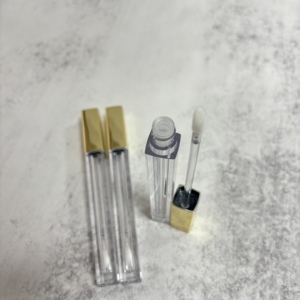 Tube d'emballage cosmétique vide pour gloss à lèvres de luxe carré de 2 ml avec logo personnalisé, en matériau ABS/AS/PETG et impression sérigraphique - Product Image 3
