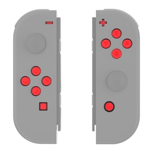 EXtremeRate Kits de boutons de remplacement rouges et transparents pour manettes Nintendo Switch et Nintendo Switch OLED - Product Image 1