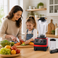 Mixeur Robuste 4500W 2L Multifonction Électrique pour Smoothies, Lame en Acier Inoxydable, Extracteur de Jus Automatique pour la Maison