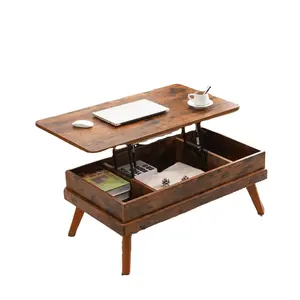 Industrial Lift Top Coffee Table Easy-to-Assembly Center Table with Hidden Large Storage Space
