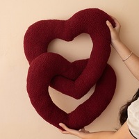 Herzförmiger Knoten Samt-Schaf Roter Teddy Valentinstag Kawaii Hochzeit Bett Sofa Dekoratives Kissen Superweicher Plüsch Unisex
