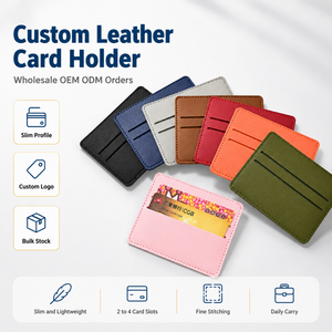 Porte-cartes en cuir PU premium à trois emplacements, pochette plate compacte et minimaliste pour usage quotidien, vente en gros, REACH - Product Image 1