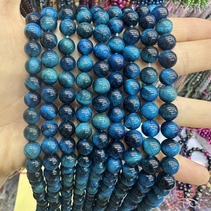 Perles rondes en pierre naturelle œil de tigre bleu et rouge, <span class=keywords><strong>agate</strong></span> et quartz, 6/8/10/12 mm, en vrac, pour la fabrication de bijoux, bracelets et colliers DIY - Product Image 3