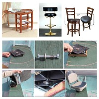 Plateau tournant carré en fer, tabouret de bar et support de présentation rotatif avec base universelle, design moderne américain
