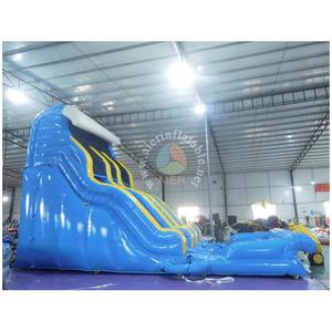 Toboggan aquatique gonflable commercial double piste Wipeout Wave pour la location - Product Image 2