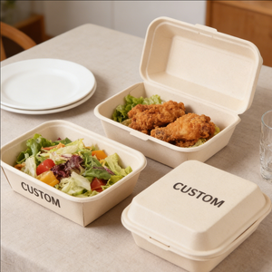 Caja de Almuerzo Desechable de Papel Kraft, Contenedor de Alimentos para Llevar, para Restaurantes, con Logotipo Personalizado, Ecológico, 500 ml, MOQ Bajo - Product Image 1