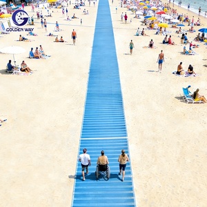 Tapis de plage en polyester personnalisés, passerelles portables d'extérieur avec maille filtrante à trous en spirale, tapis d'accès à la plage pour fauteuils roulants - Product Image 6