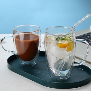 Tasses <span class=keywords><strong>à</strong></span> café populaires en <span class=keywords><strong>verre</strong></span> borosilicate <span class=keywords><strong>à</strong></span> double paroi isolées pour boissons - Product Image 4