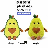 Op maat gemaakte avocado knuffel, zacht pluche fruitfiguur met PP katoenen vulling, 23 cm, unisex