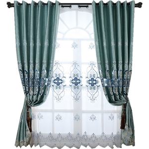 <span class=keywords><strong>Pas</strong></span> <span class=keywords><strong>cher</strong></span> en gros luxe broderie floral rideau de fenêtre pure ensemble salon chambre - Product Image 1