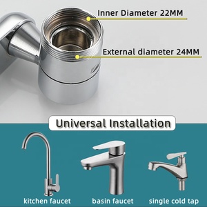 하이 퀄리티 크롬 황동 물 필터 OEM 수도꼭지 탭 통풍기 1080 도 로봇 암 회전 목욕 싱크 수도꼭지 익스텐더 - Product Image 3