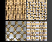 Grille métallique décorative tissée à trous carrés pour portes d'armoires et fenêtres