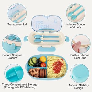 Wholesale Custom Cylinder <b>Kids</b> Lunch Box <b>Set</b> Bento BPA-Free Thermal Plastic Microwavable Eco-Friendly Kitchen Bag Water Bottle - Product Image 2