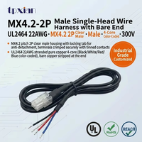 Kabel Harness Khusus MX4.2 Pitch 2P Male Housing UL2464 22AWG 4 Core dengan Ujung Tanpa Isolasi