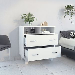 Commode Aaron White à 2 tiroirs et 2 étagères, meubles de chambre minimalistes - Product Image 2