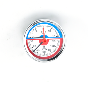 Manômetro de Pressão Montado na Parte Traseira para Coletor de Aquecimento de Piso, Manômetro Combinado de Pressão e Temperatura WY100 - Product Image 1