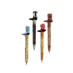 Poliresina/Resina Stylo Botte Cow Boy - Western Lot De 4 - Product Image 1