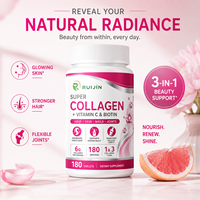 Comprimés de Super Collagène OEM ODM avec Vitamine C et Biotine 6g Type 1 & 3 pour la Santé des Cheveux, de la Peau, des Ongles et des Articulations – Complément Alimentaire 180 unités pour Adultes – Vente en Gros