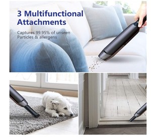 ワイヤレス車の掃除機ハイパワー9Kpa 5KPA手真空コードレス充電式ハンドヘルド真空3 × 2000 2600mahのリチウムイオンバッテリー - Product Image 5