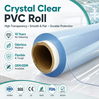Feuille de plastique souple transparente en PVC YJ, 2 mm, 0,05 mm, film PVC super transparent en rouleau