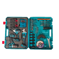 Ensemble d'outils de travail du bois en plastique Ensemble d'outils sans fil au lithium-ion 3 pièces Clé électrique Perceuse électrique Meuleuse d'angle