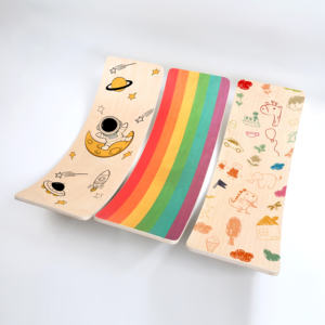 Planche d'équilibre Wobble pour enfants, jouet pour planche courbe en bois, jeu bon marché de haute qualité - Product Image 1