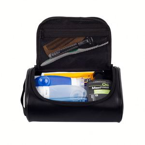 Personalized Leather <b>Toiletry</b> <b>Bag</b> - Travel Cosmetic Pouch for <b>Men</b> - Custom Logo Available - Product Image 2