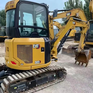 Excavatrice d'occasion CAT303, excavatrice sur chenilles de 3 tonnes, mini-pelle testée et inspectée, composants hydrauliques pour l'agriculture avec certifications CE et EPA - Product Image 2