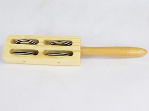 En gros : Instruments de percussion Orff, clochettes à main en bois, hochets éducatifs en bois pour bébés, jouets musicaux - Product Image 3