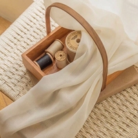 Voilage en mélange coton et lin, texture douce et ondulée, filtrant la lumière, pour la maison et l'hôtel