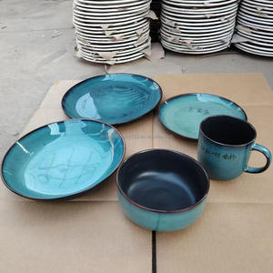 Vajillas a buon mercato all'ingrosso glassa reattiva ceramica piatti Stock piatto ceramica - Product Image 1