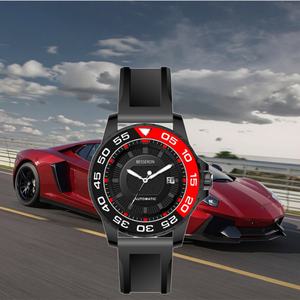 Montre de sport automatique pour homme de haute qualité avec boîtier en biocéramique OEM, lunette en acier inoxydable, mouvement 8215, étanche, analogique, verre, caoutchouc - Product Image 4