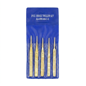 SUNTOOLS/STIPL Juego de 5 Pinzas de Acero Inoxidable para Perlas AA-MM-NN-3-5, Forma Irregular, 160 mm, para Joyería, Herramientas de Bricolaje - Product Image 1