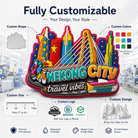 Écusson souple 3D personnalisé en PVC, badge en caoutchouc, fabricant de patchs étanches pour souvenirs de voyage, accessoires pour sacs à dos et vêtements