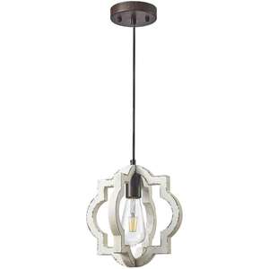 Candelabros de estilo rural americano con luz colgante de vela de madera de granja vintage comedor - Product Image 6