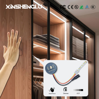 Interrupteur intelligent à détection de mouvement par infrarouge DC12V/24V 5A 60W avec connecteurs DC, design encastré pour hôtels et armoires