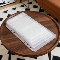 XIER Gift A5/A6/A7 Carpeta de PVC Esmerilado con Cierre de Cremallera, Soporte para Archivos de Planificador, 6 Agujeros, Sobre Transparente, Inserto para Carpeta A6, Hojas Sueltas para Dinero
