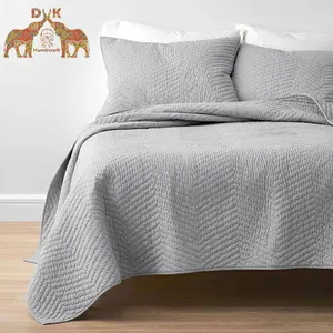 Zigzag solid kantha Quilt wholesale lightweight summer kantha Quilt set king size bedding comforter