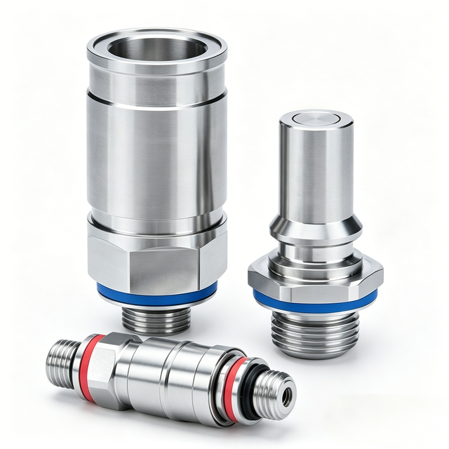 Custom CNC Machining Wire EDM Stainless Steel Broaching UQD Liquid Cooling Quick Connector Zero Leakage Data Center AI GPU CPU
