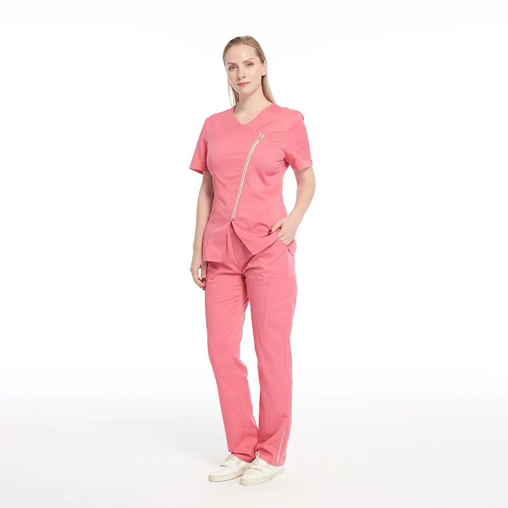 Custom 2023 Nurse Medical Scrub Uniform Sets Cute Casual T Shirt Pants 2 Piece Sets Hospital Beauty Salon Jogger Scrub Suit