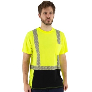 T-shirt de sécurité haute visibilité réfléchissant pour hommes, vêtements de travail de construction respirants à séchage rapide, chemise de travail routier extérieur personnalisable - Product Image 2