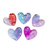 Achetez des accessoires en résine pour coques de téléphone, des patchs DIY, des autocollants pour chaussures, des sequins à dos plat, des breloques pour chaussures en forme de cœur bicolore